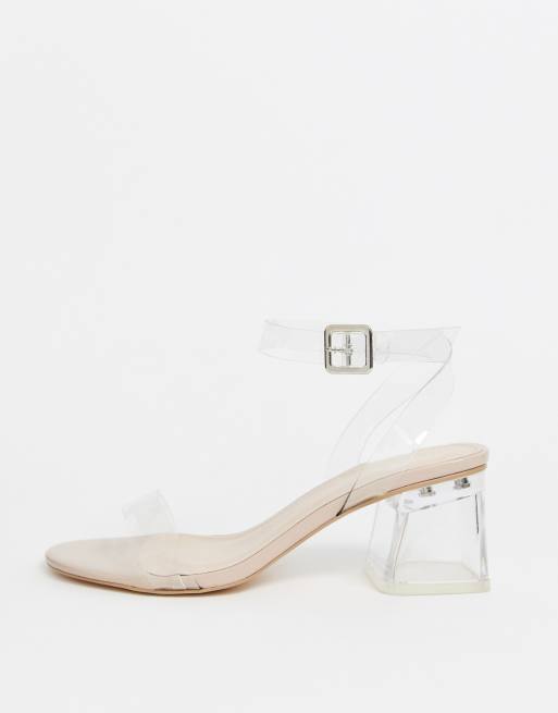 Wide fit clear store block heels