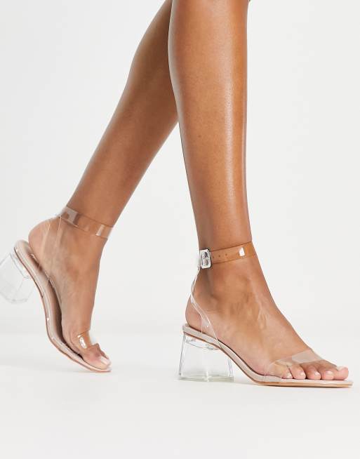 Mid clear heeled sandals sale