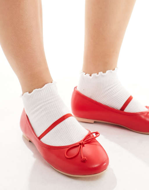 Ballet Flat Red Wide Flats Extra Wide Width, Knit Ballerina Flats