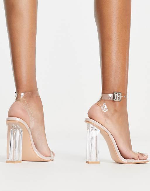 Clear strap hotsell wide fit heels