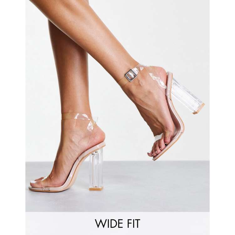 Clear strap pointed toe heels sale