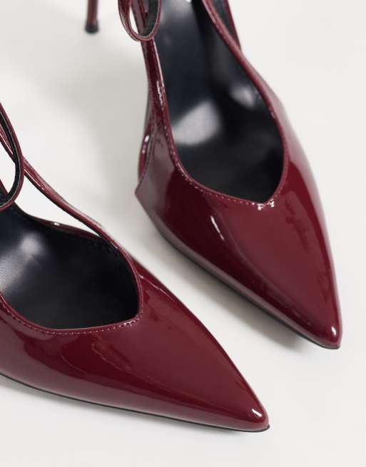 Public Desire Wide Fit - Allegedly - Escarpins vernis à talon - Bordeaux, 2 de 4