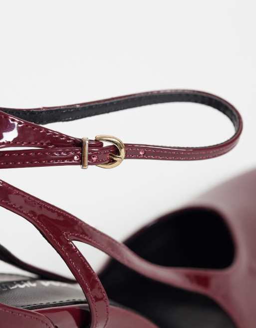 Public Desire Wide Fit - Allegedly - Escarpins vernis à talon - Bordeaux, 3 de 4