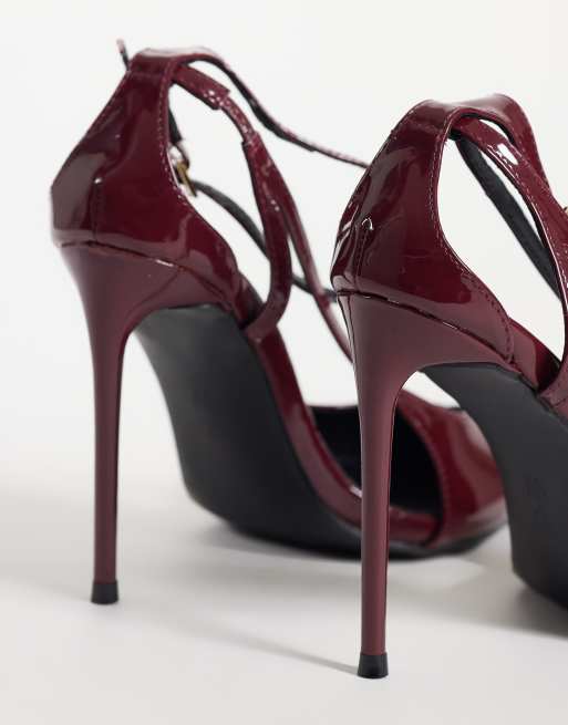 Public Desire Wide Fit - Allegedly - Escarpins vernis à talon - Bordeaux, 4 de 4