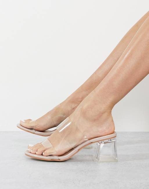 Clear mules wide fit hot sale