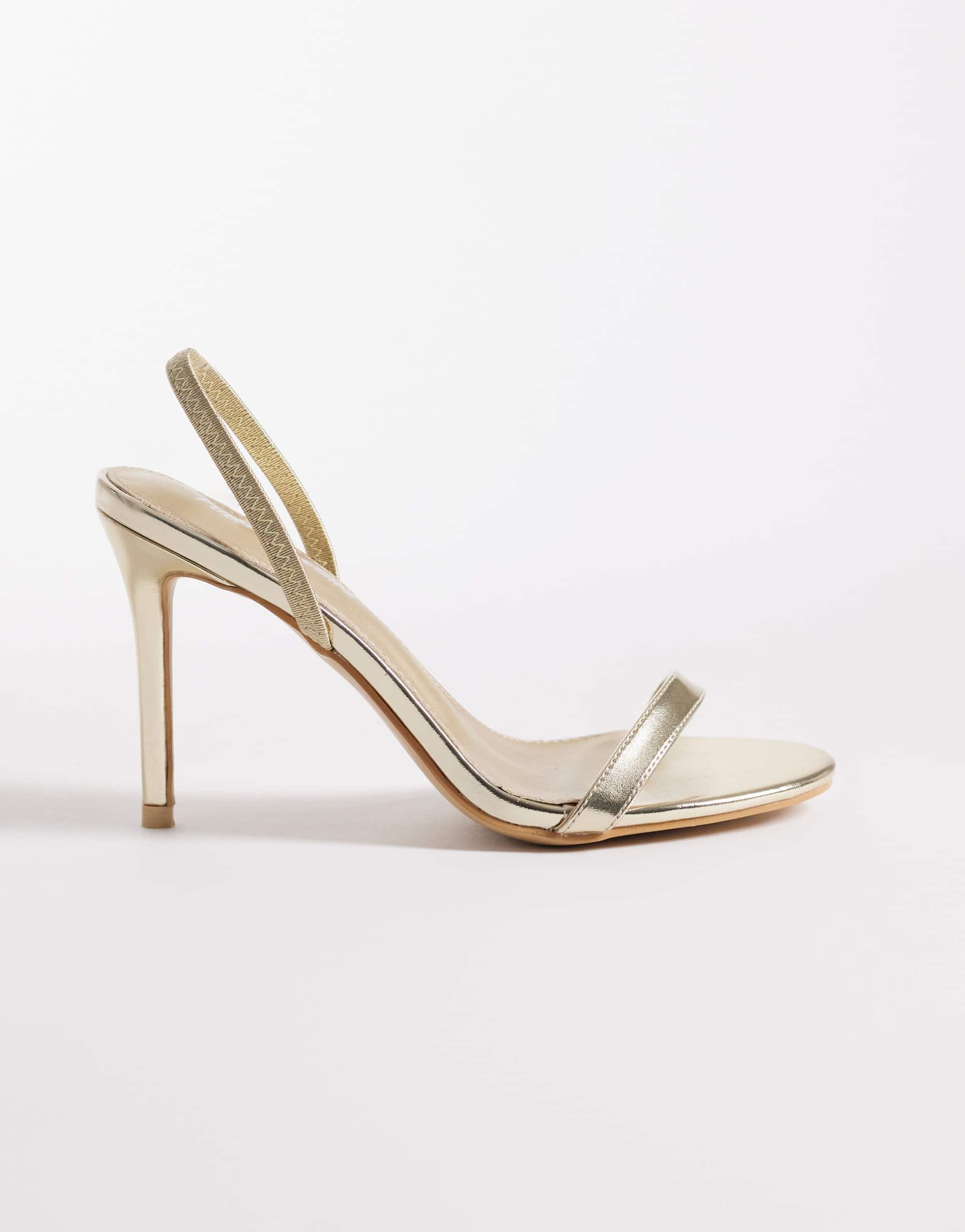 public desire wide fit barely there heeled sandals in gold