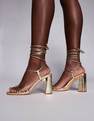  Bergamot tie leg block heeled sandals 