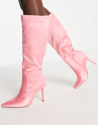 pink wide fit boots