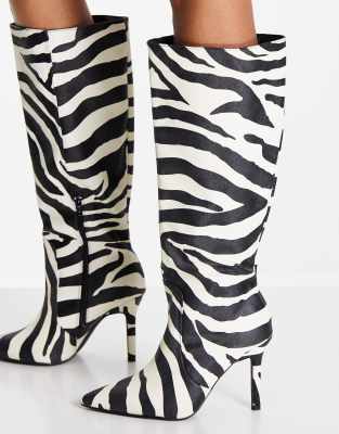 zebra print womens boots