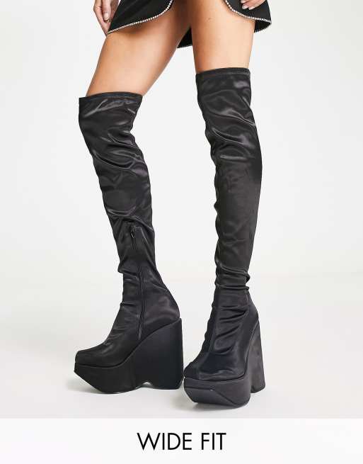 Over the knee wedge on sale boots