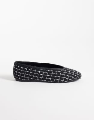 Public Desire Wide Fit Caprice Ballet Flats In Black