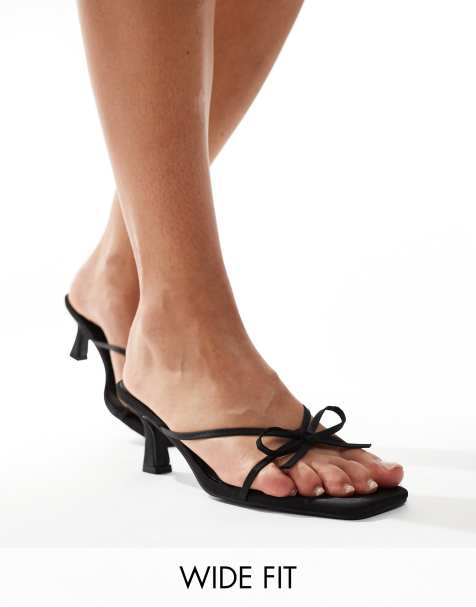 Public Desire Wide Fit - Cindy - Sandales à talon avec nœud - Noir - view 1