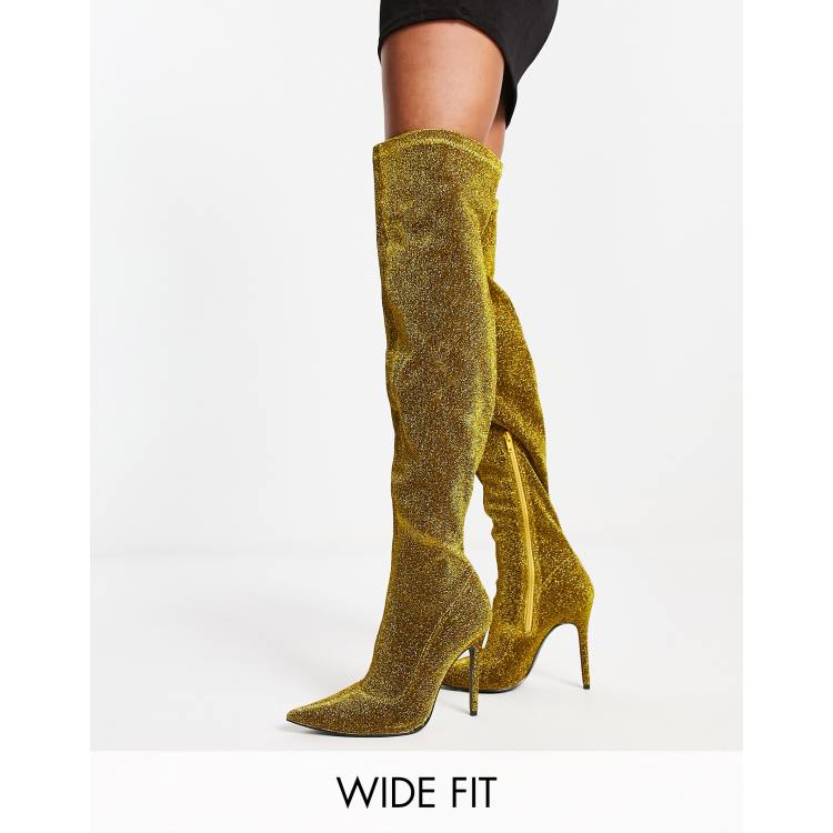 Over the clearance knee glitter boots