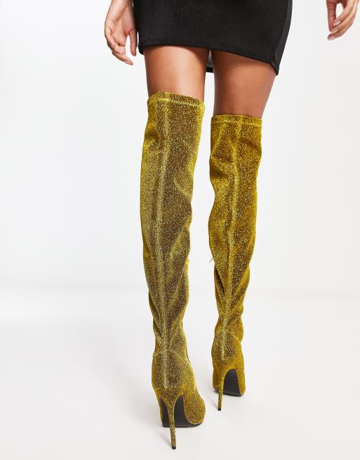 Thigh high cheap shimmer boots