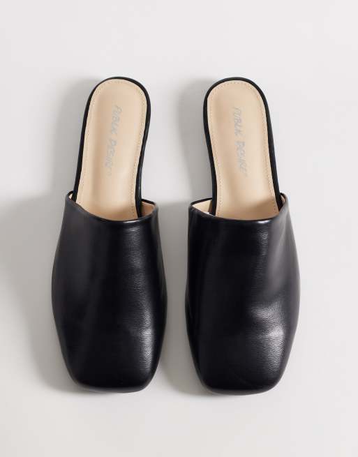 Public Desire Wide Fit – Emmi – Czarne płaskie mule, 2 z 4