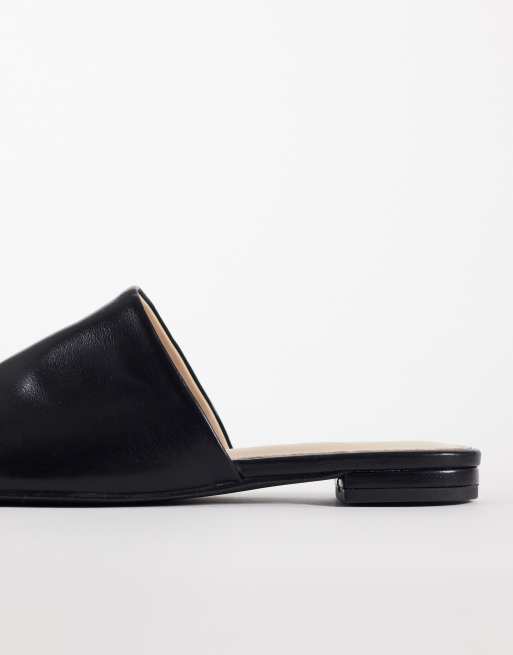 Public Desire Wide Fit – Emmi – Czarne płaskie mule, 4 z 4
