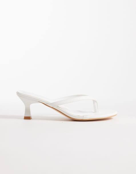 Public Desire Wide Fit - Evermore - Teensandalen met kittenhak in wit - view 1