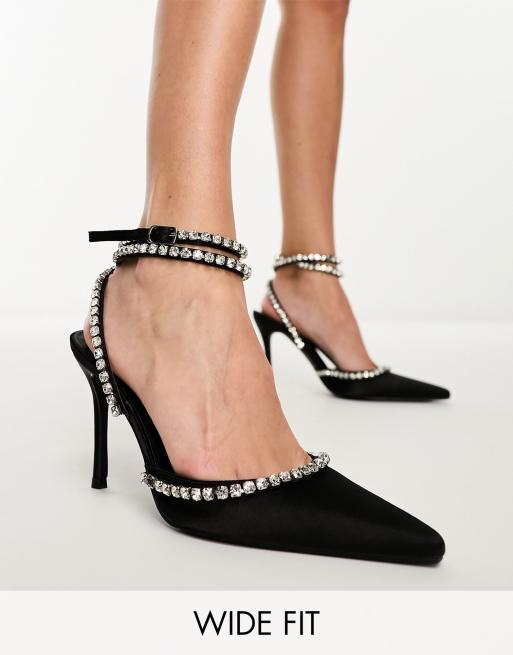 public desire classy black tie up heeled shoes