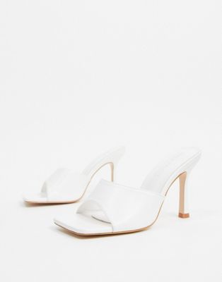 white block heel mules