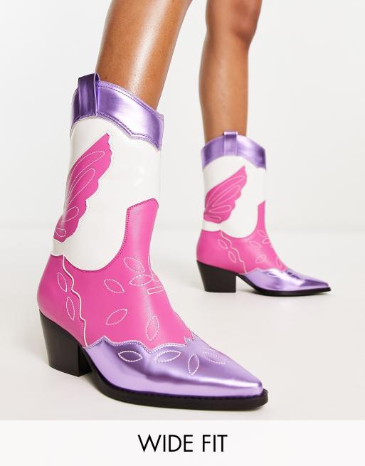 Purple and white cowboy on sale boots