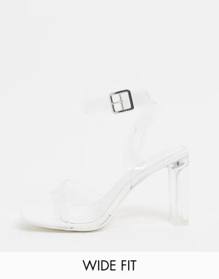 wide fit clear sandals