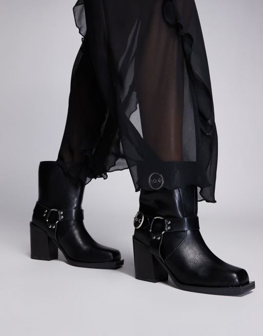 Steve madden gallow black leather western boot online