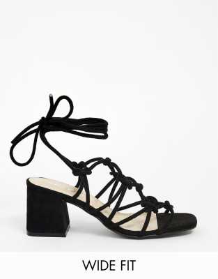 wide fit mid heel sandals