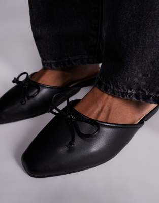 Public Desire Wide Fit Gio slip on mule flats in black