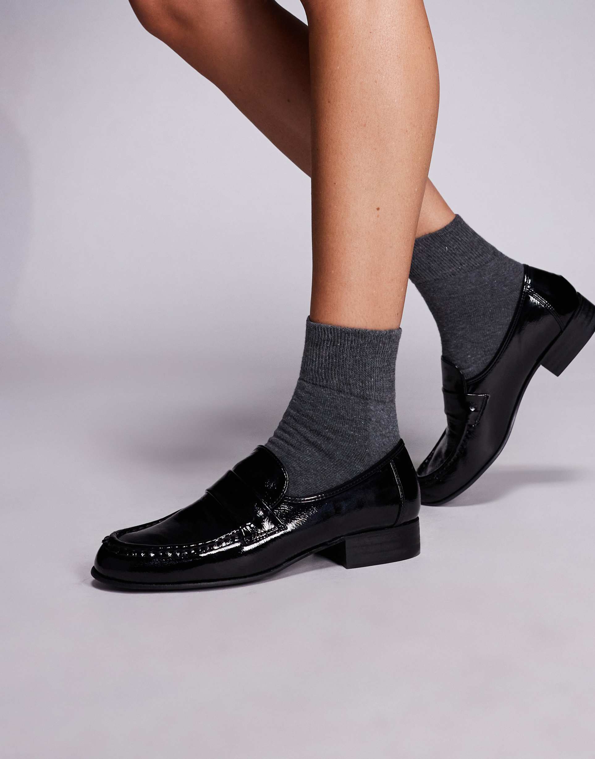 public desire wide fit haboo loafers in black croc