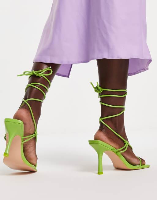 Lime green hotsell tie up heels