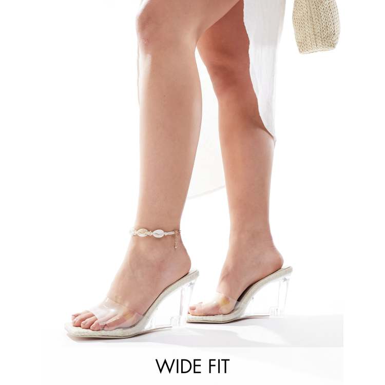Wide fit clear mules top