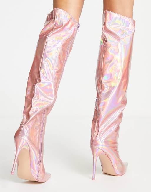 Metallic on sale pink booties