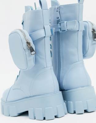 wide fit blue ankle boots