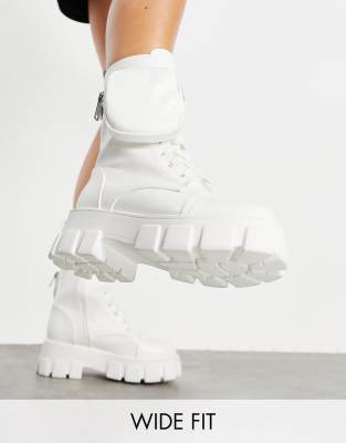 public desire intention chunky calf boot with pouch