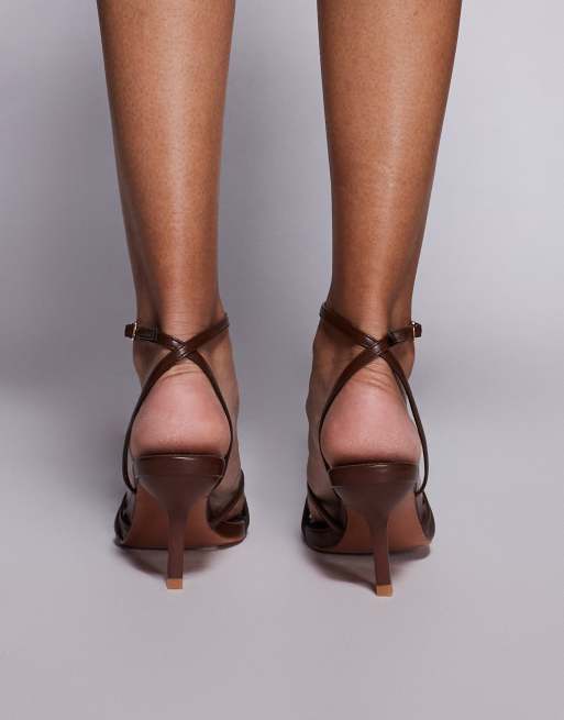 Public Desire Wide Fit - Juliette - Sandales à brides et talon - Chocolat, 4 de 4