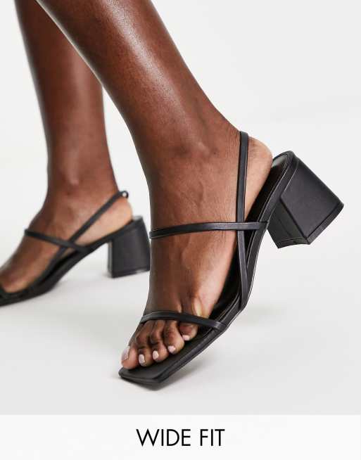 Wide store black sandals