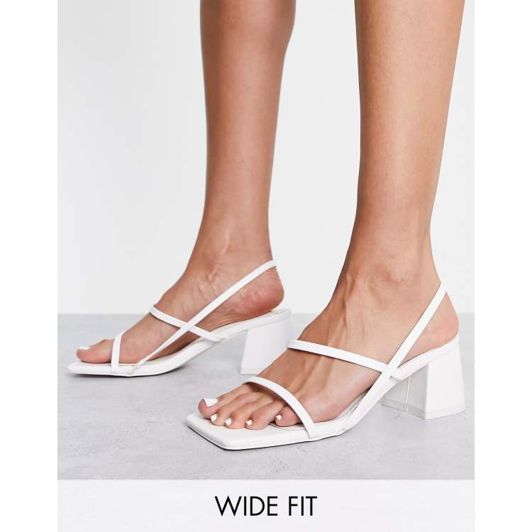 White strappy 2025 mid heels