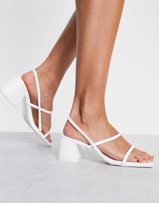 Public Desire Wide Fit Just Realise strappy mid heel sandals in