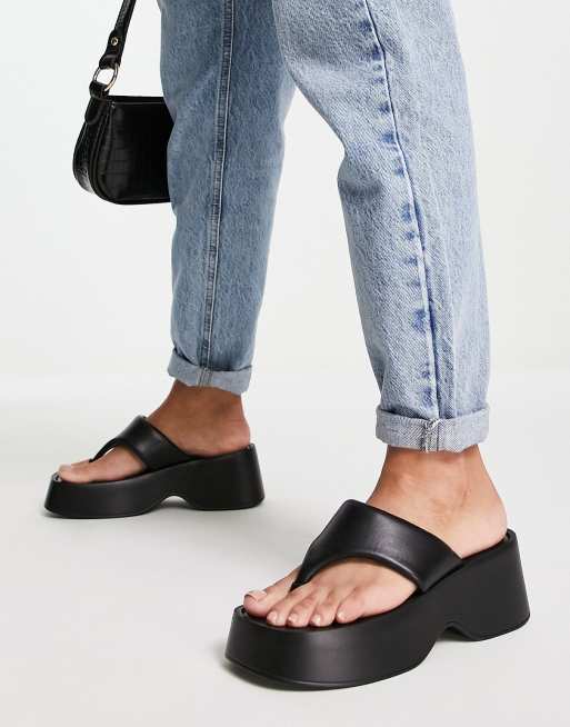 Public Desire Wide Fit - Kaye - Sandales à semelle plateforme chunky - Noir, 2 de 4