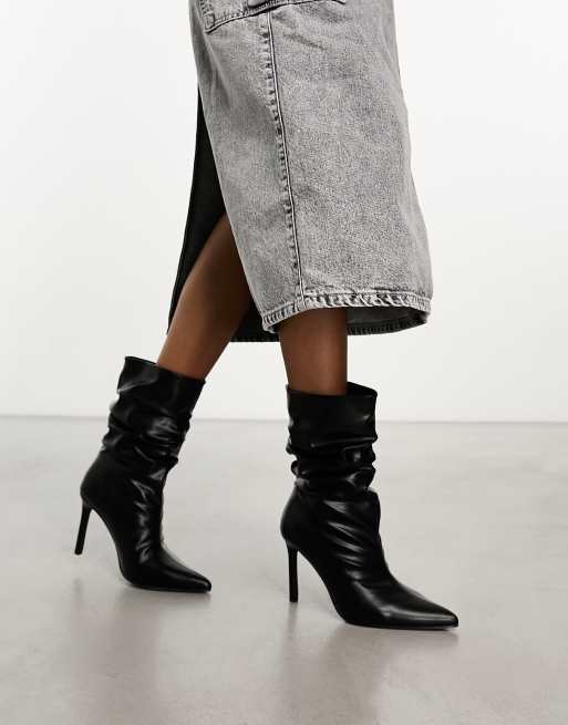 Wide fit ruched boots sale