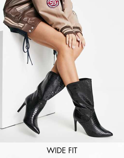 Asos black cheap patent ankle boots