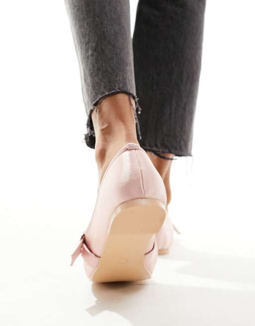 Public Desire Wide Fit Madelyn ballet flat in pink satin, 3 of 4
