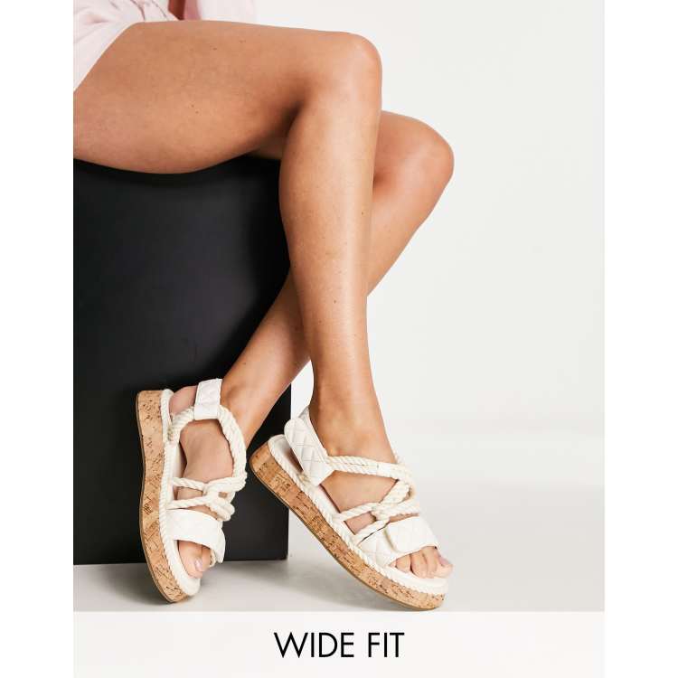 flatform sandals cream