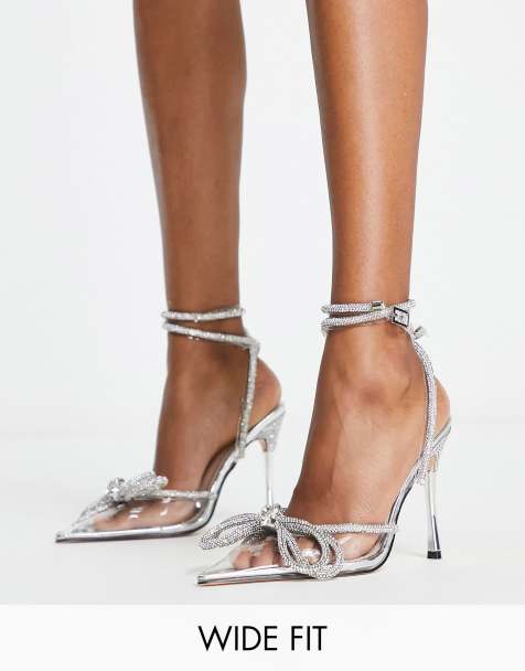 Khaki Double Strap Evening Transparent Glass Block High Heels Sandals Shoes