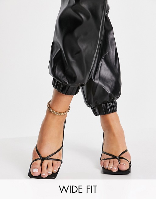 Public Desire Wide Fit Mika heeled sandals in black