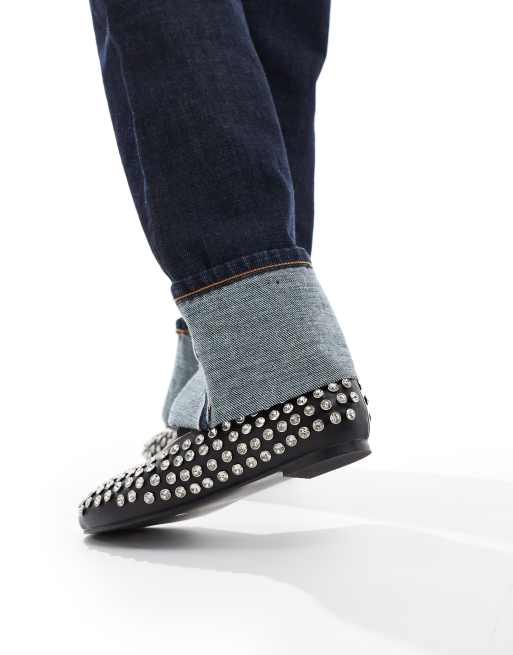  Public Desire Wide Fit Mina studded ballet flat in black, 4 of 4