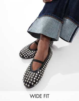 Public Desire Mina Studded Ballet Flat In Black In Black