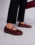 [Public Desire Wide Fit] Public Desire Wide Fit Mina studded ballet flats in burgundy-Red 42 Burgundy