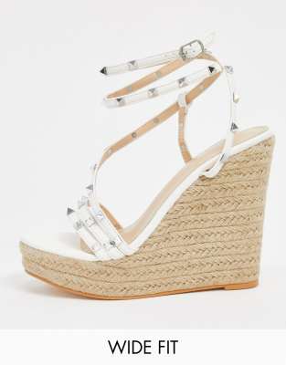 scarpe con zeppa bianche