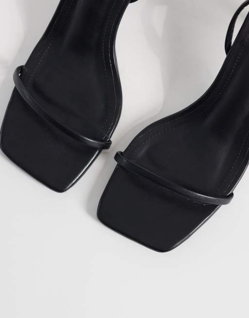 Public Desire Wide Fit Natalya barely there mid heels in black, 2 of 4